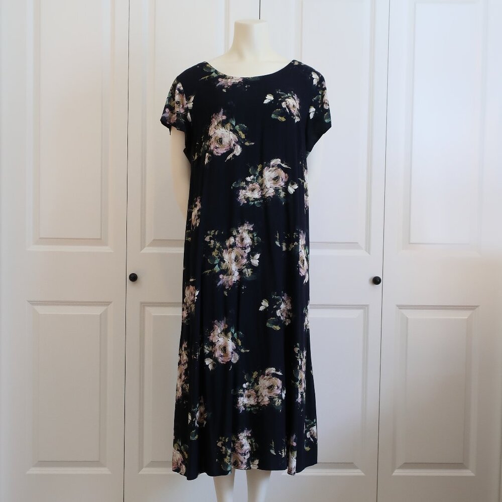 J. Jill Navy Blue Midi Dress XL NWT